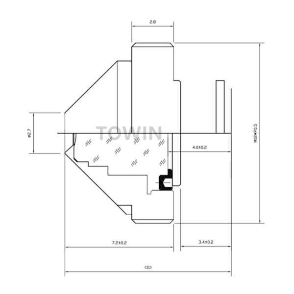 3.7mm M12 Standard Cone Lens | 1/3″ Pinhole CCTV Lens