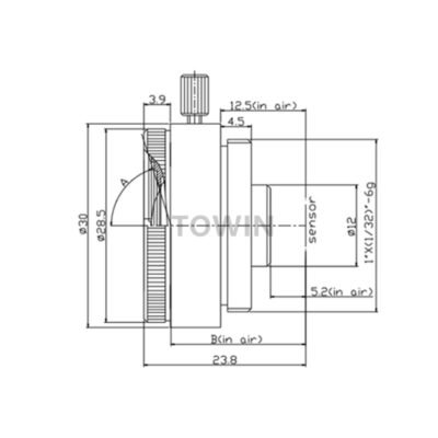 2.8mm Wide Angle CS-Mount Lens | 1/2.7" F1.2 IR Corrected Lens