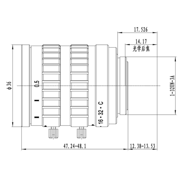 5MP 25mm C Mount ITS Lens | 2/3″ F1.2 Machine Vision FA Lens