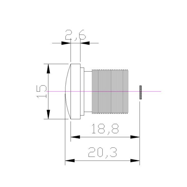 5MP 2.1mm M12 Fisheye Lens | 1/3" Automotive Lens