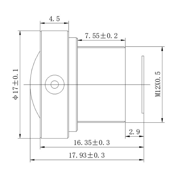 8MP 2.5mm M12 Fisheye Lens | 1/1.8" 176° Drone CCTV Lens