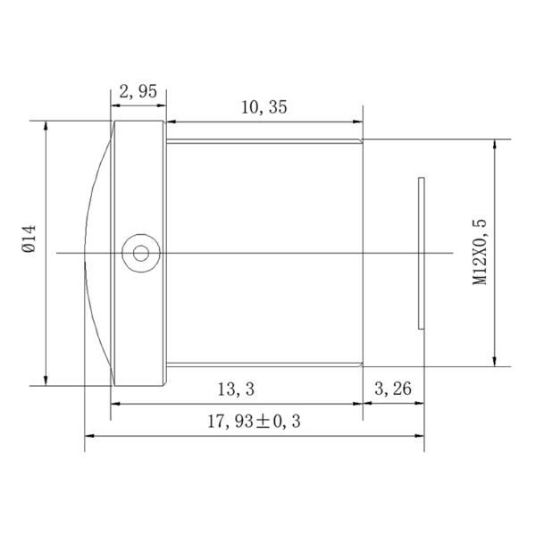 5MP 2.6mm M12 Fisheye Lens | 177° Security & Automotive Lens