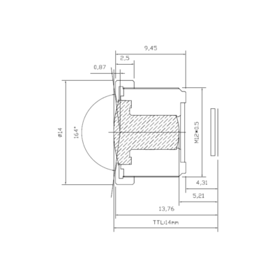 2.9mm M12 Wide Angle Lens | 1/2.7" 164° Drone Lens