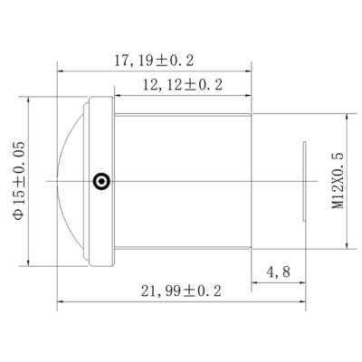 8MP 2.1mm M12 Lens | 1/2.8" F1.6 Ultra Wide Angle 4K Lens